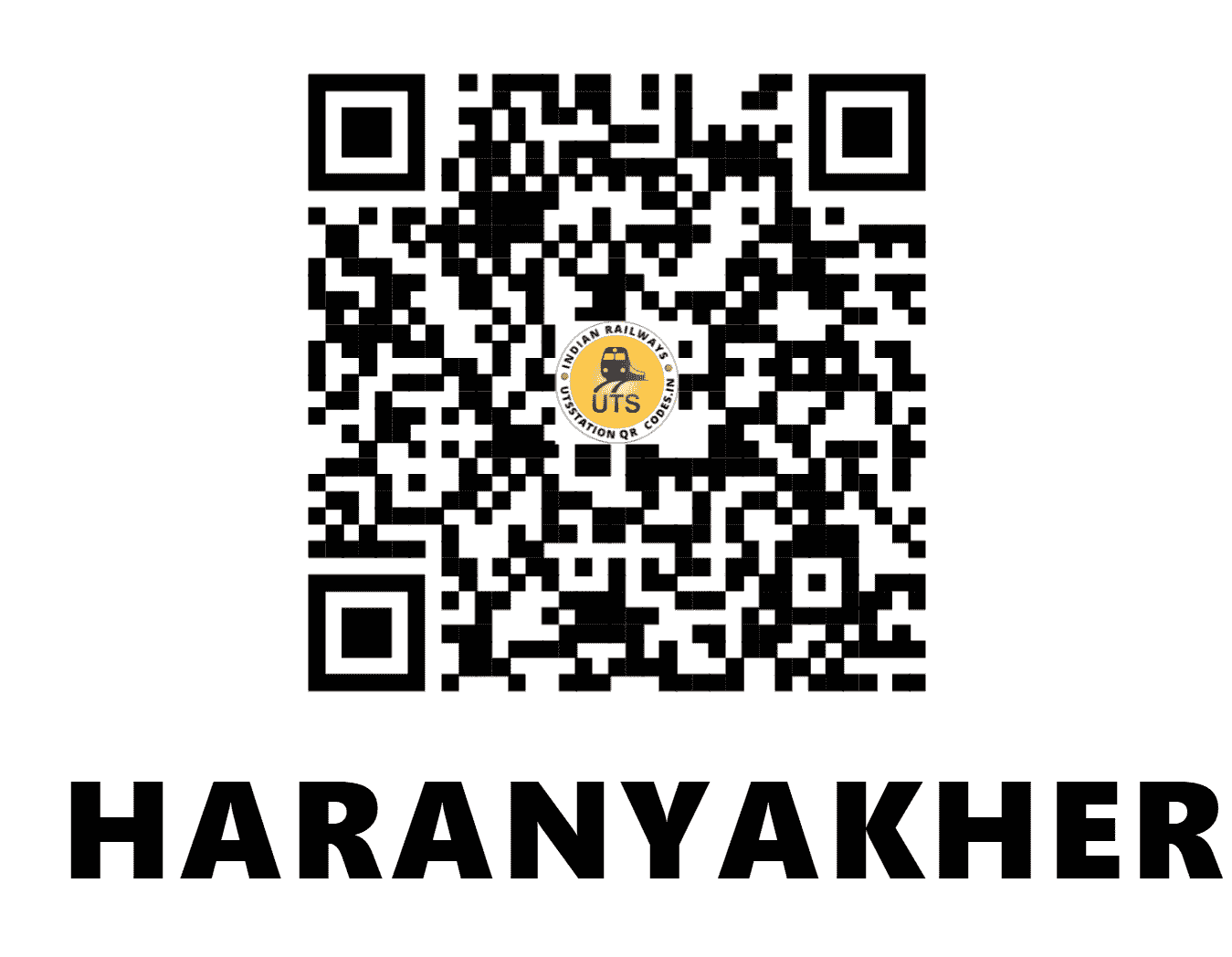 UTS QR Code for HARANYAKHERI - HKH - WR (MADHYA PRADESH)